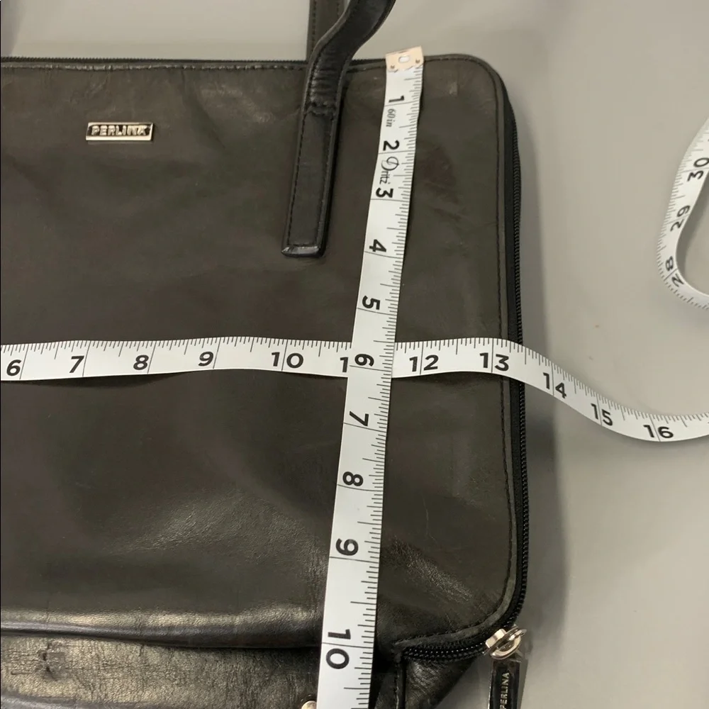 Perlina Black Soft Leather VINTAGE Laptop/Briefcase/ Purse/